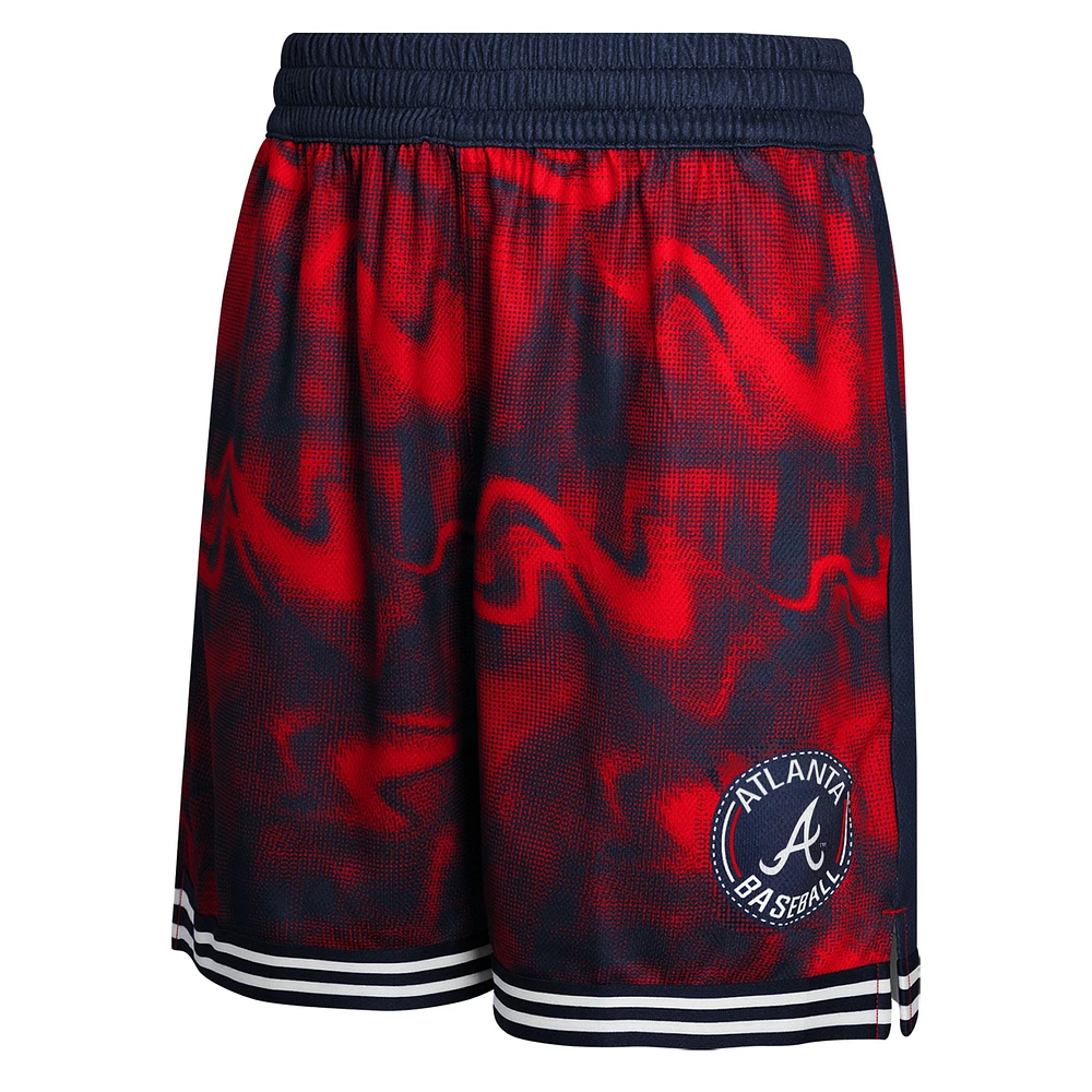 Youth Navy/Red Atlanta Braves Outfielder Shorts