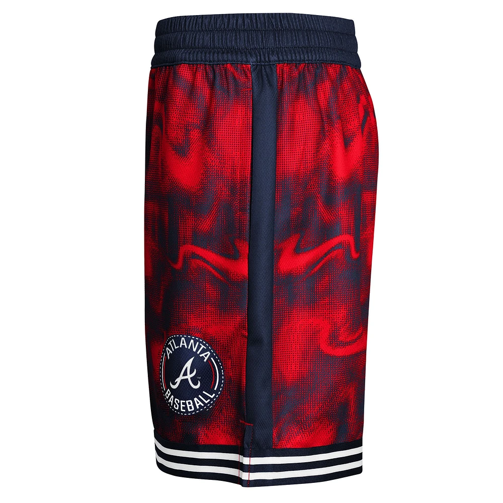 Youth Navy/Red Atlanta Braves Outfielder Shorts