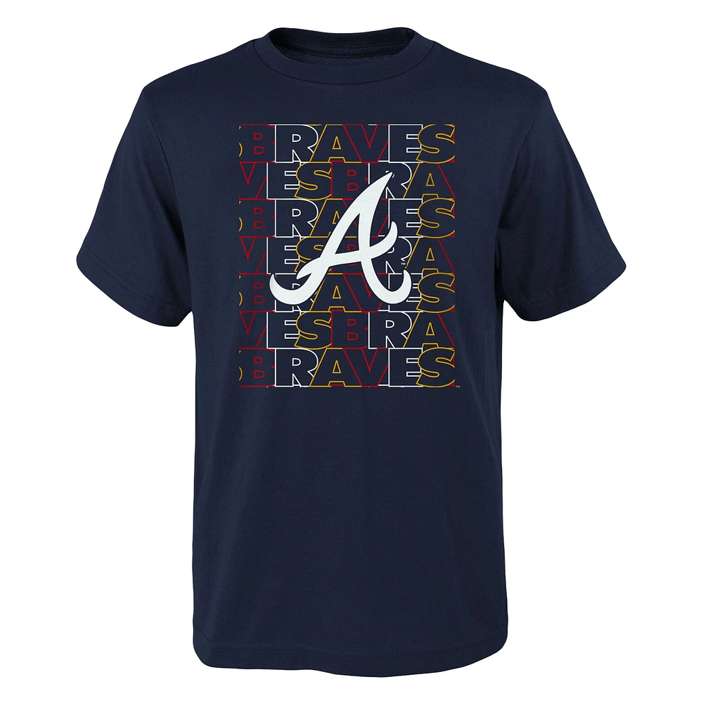 T-shirt Letterman Atlanta Braves bleu marine pour jeune