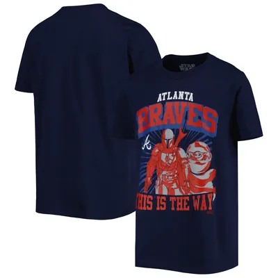 Lids Atlanta Braves Stitches Youth Allover Team T-Shirt - Navy