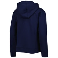 Youth Navy Atlanta Braves Wordmark Full-Zip Fleece Hoodie