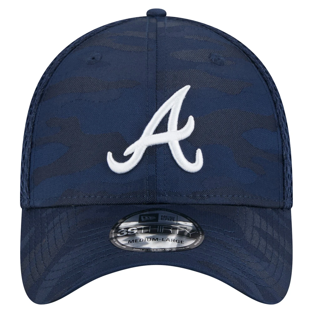 Youth New Era Navy Atlanta Braves Camo 39THIRTY Flex-Fit Hat