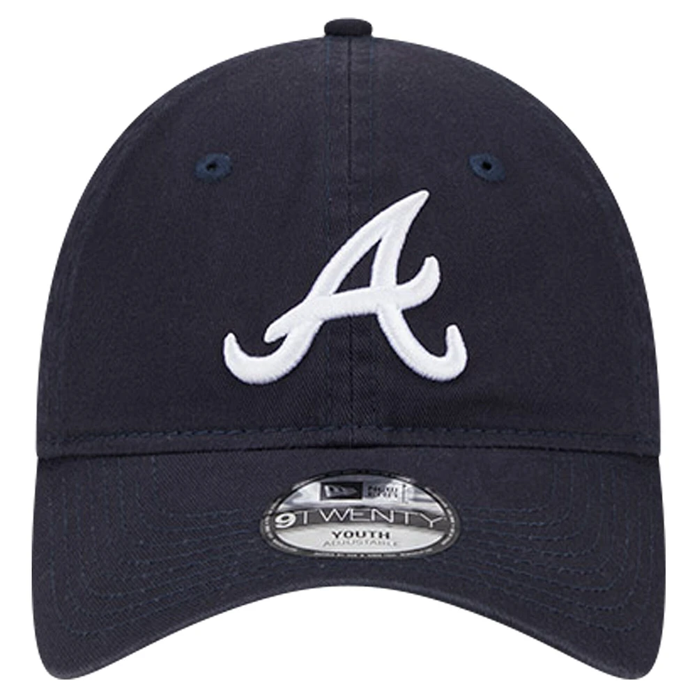 Casquette ajustable 9TWENTY bleu marine Atlanta Braves Team Color pour jeune