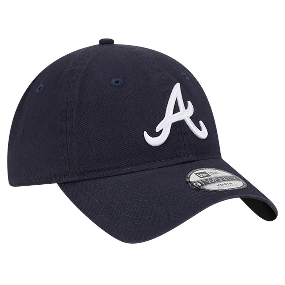 Casquette ajustable 9TWENTY bleu marine Atlanta Braves Team Color pour jeune