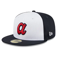 Youth New Era  White Atlanta Braves 2024 Batting Practice 59FIFTY Fitted Hat