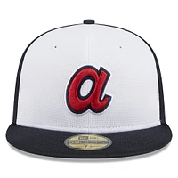 Youth New Era  White Atlanta Braves 2024 Batting Practice 59FIFTY Fitted Hat