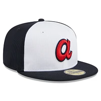 Youth New Era  White Atlanta Braves 2024 Batting Practice 59FIFTY Fitted Hat