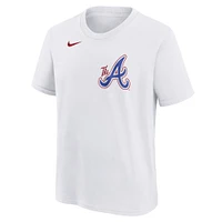 Youth Nike Austin Riley White Atlanta Braves Fuse City Connect Name & Number T-Shirt