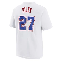 Youth Nike Austin Riley White Atlanta Braves Fuse City Connect Name & Number T-Shirt