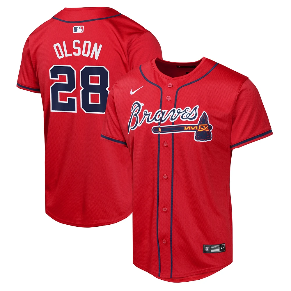 Youth Nike Matt Olson Red  Atlanta Braves Alternate Limited Player Jersey