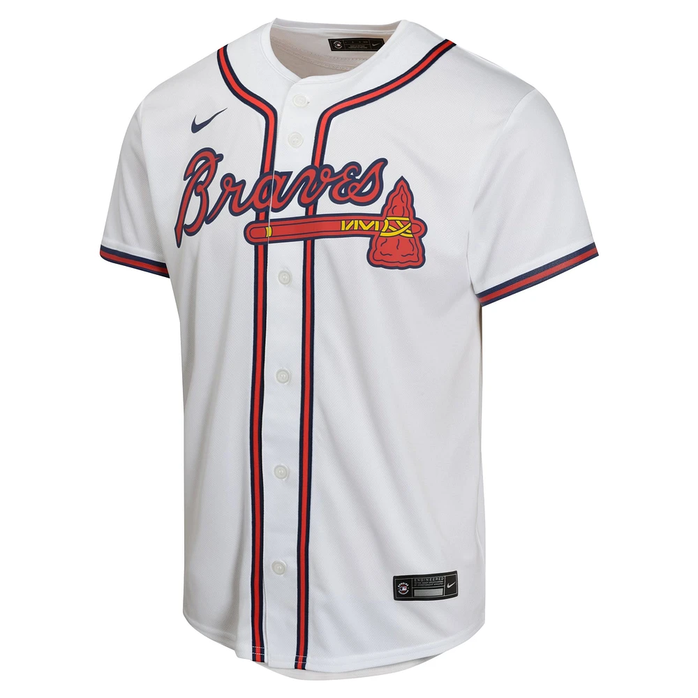 Maillot de joueur Nike Matt Olson pour jeunes des Braves d'Atlanta, blanc