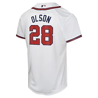 Maillot de joueur Nike Matt Olson pour jeunes des Braves d'Atlanta, blanc