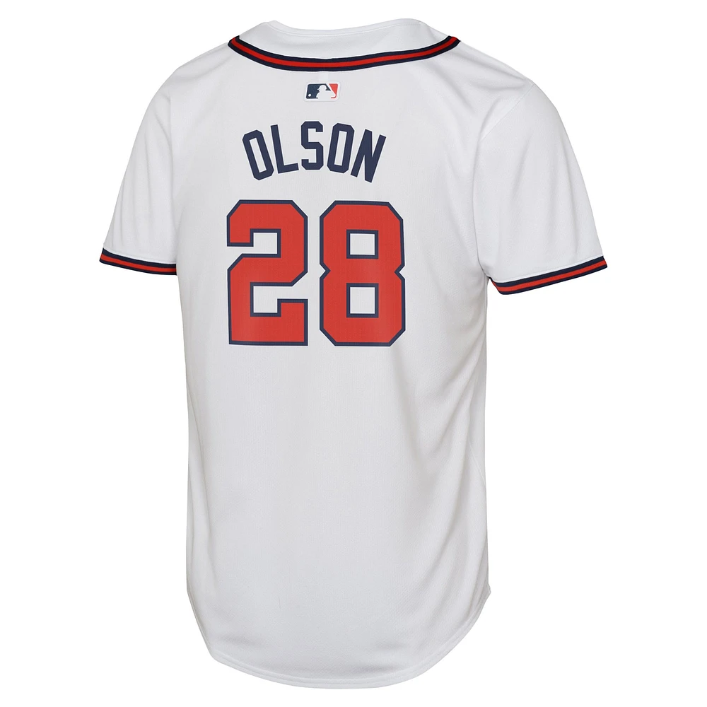 Maillot de joueur Nike Matt Olson blanc Atlanta Braves Home Limited pour jeune