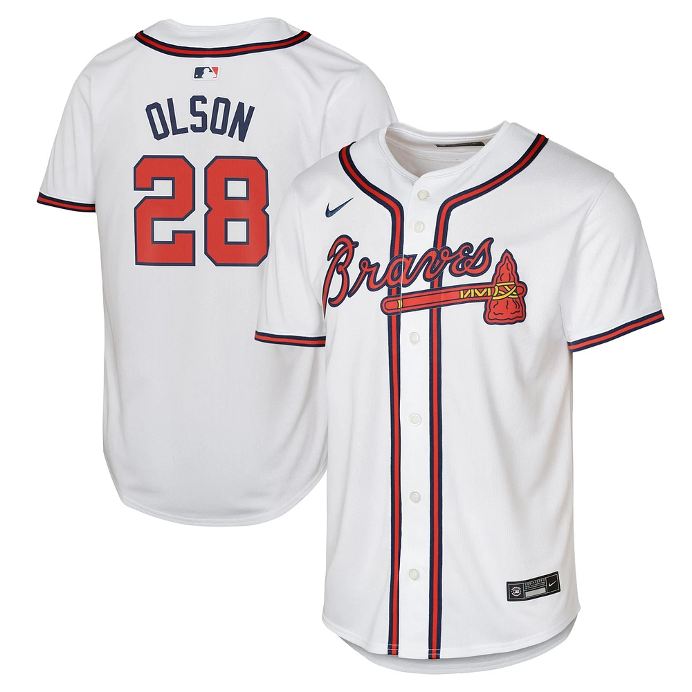 Youth Nike Matt Olson White Atlanta Braves Home Limited Player Jersey