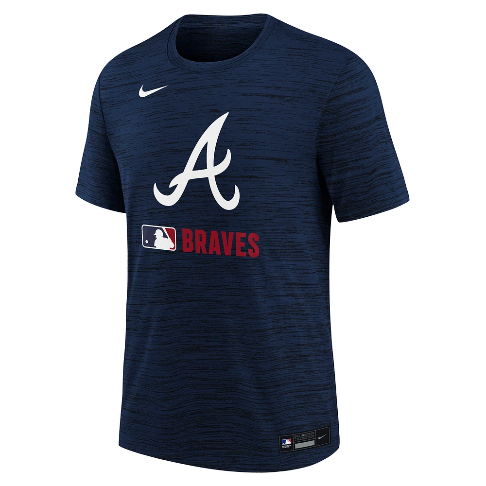 Youth Nike Navy Atlanta Braves Authentic Collection Velocity Performance T-Shirt