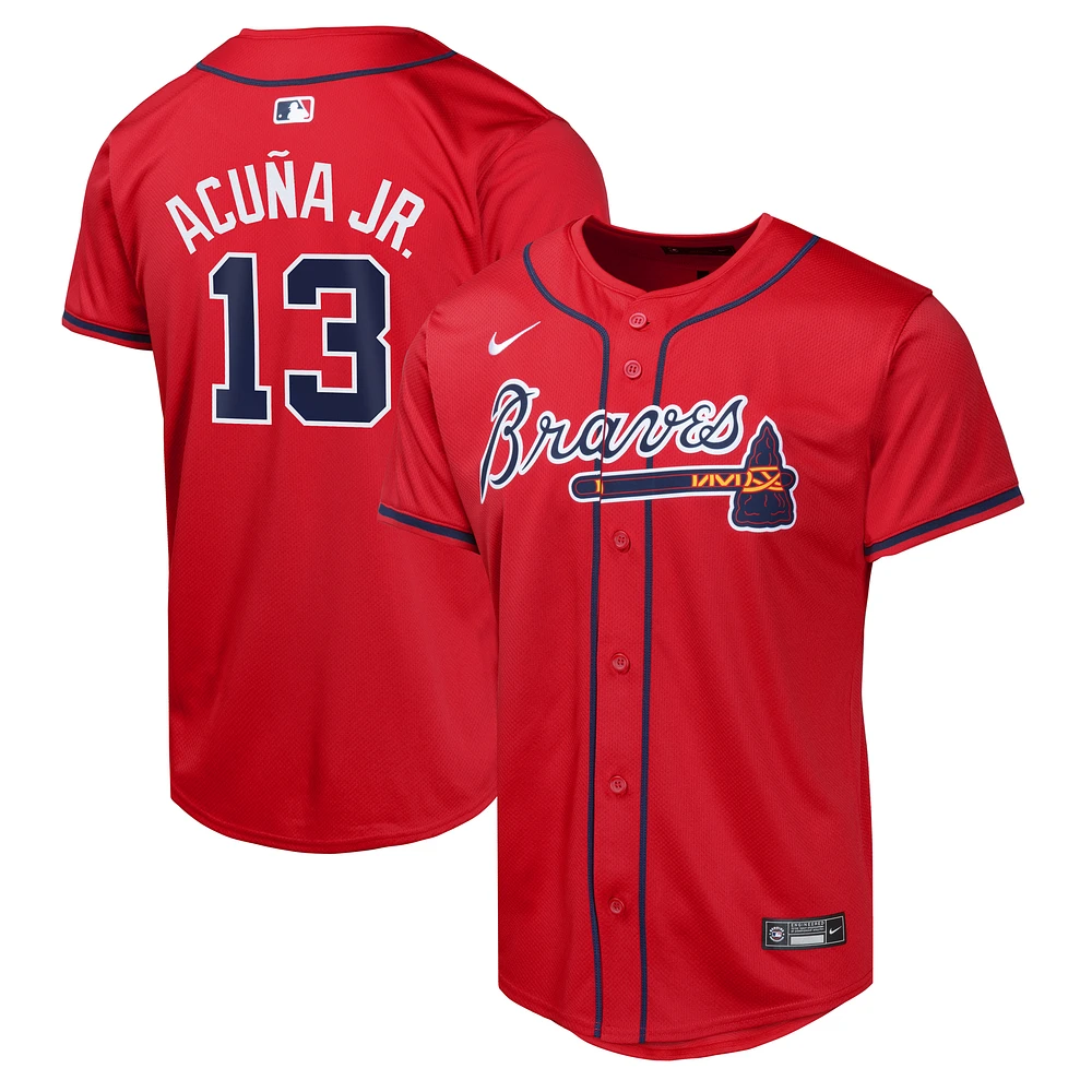 Youth Nike Ronald Acuña Jr. Red  Atlanta Braves Alternate Limited Player Jersey