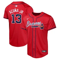 Youth Nike Ronald Acuña Jr. Red  Atlanta Braves Alternate Limited Player Jersey