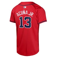 Youth Nike Ronald Acuña Jr. Red  Atlanta Braves Alternate Limited Player Jersey