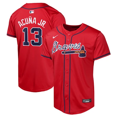 Youth Nike Ronald Acuña Jr. Red  Atlanta Braves Alternate Limited Player Jersey
