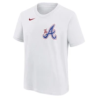 Youth Nike Ronald Acuña Jr. White Atlanta Braves Fuse City Connect Name & Number T-Shirt