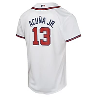 Maillot Nike Ronald Acuña Jr. pour jeune joueur des Braves d'Atlanta, blanc, le match à domicile