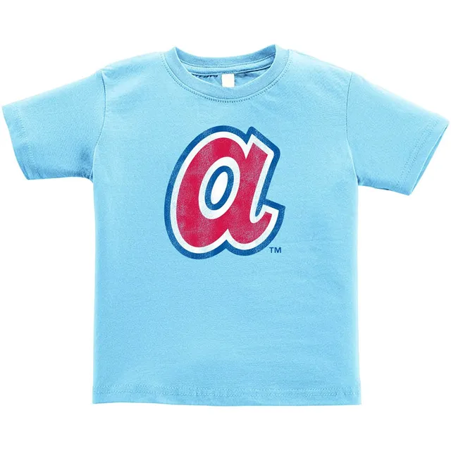 Atlanta Braves Youth Distressed Logo T-Shirt - Navy Blue