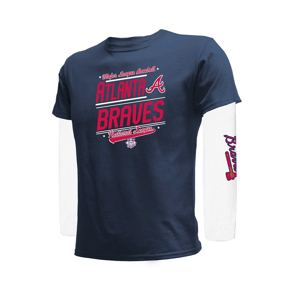 Ensemble de t-shirts bleu marine/blanc pour jeunes Atlanta Braves