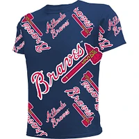 Youth Stitches Navy Atlanta Braves Allover Team T-Shirt