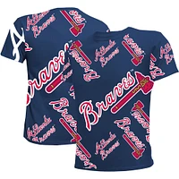 Youth Stitches Navy Atlanta Braves Allover Team T-Shirt