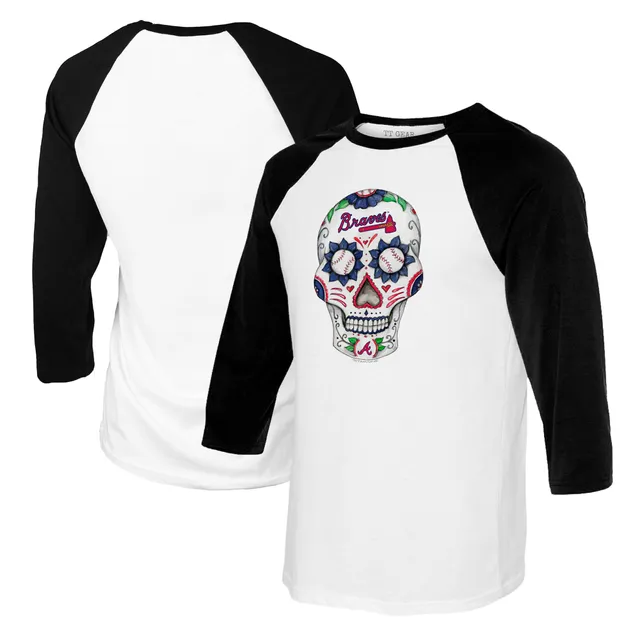 Lids Atlanta Braves Tiny Turnip Toddler Sugar Skull Raglan 3/4