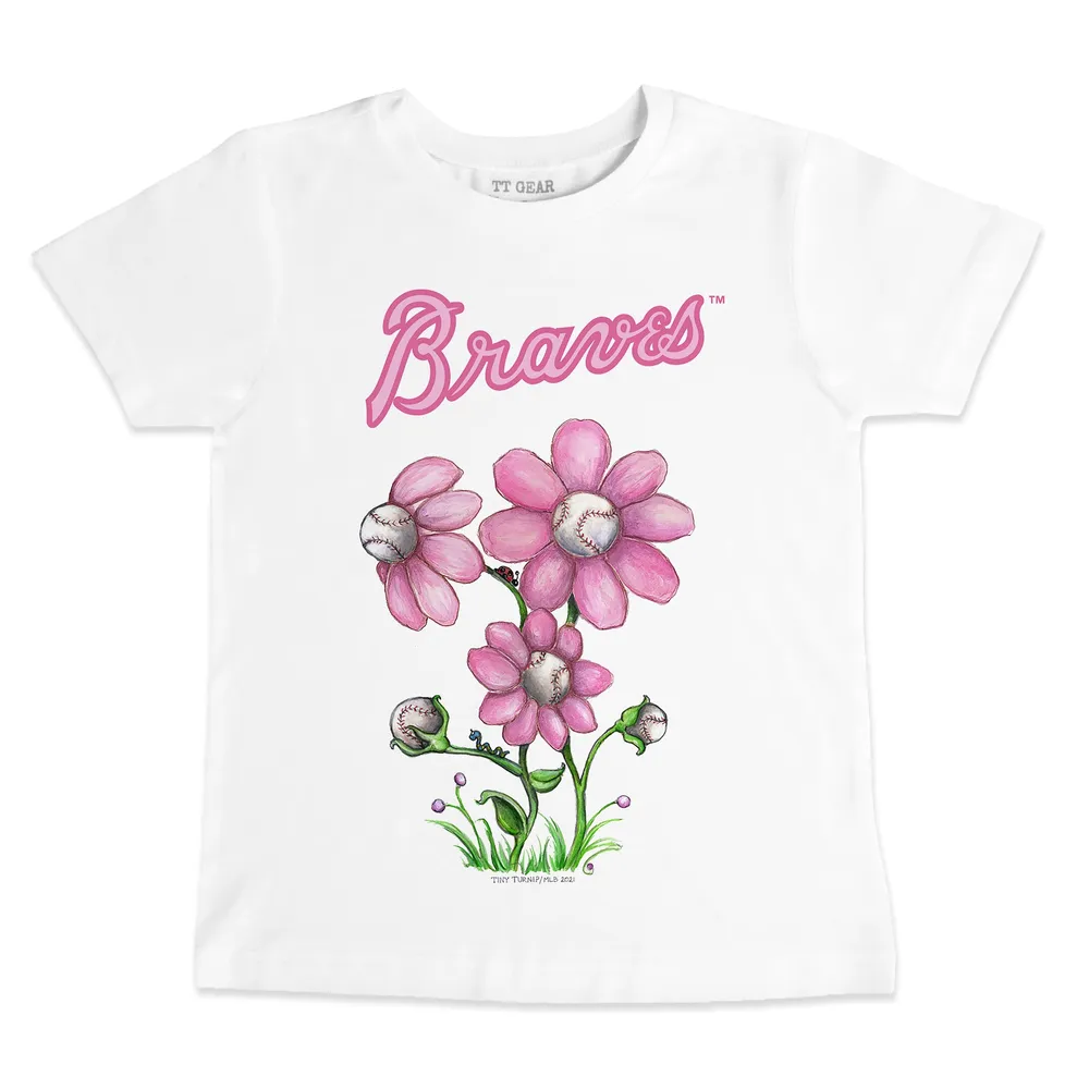 Lids Atlanta Braves Tiny Turnip Women's Blooming Baseballs T-Shirt - White