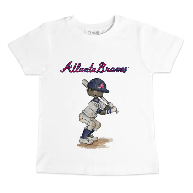 Tiny Turnip Atlanta Braves Baseball Bow Tee Shirt Women's XL / White