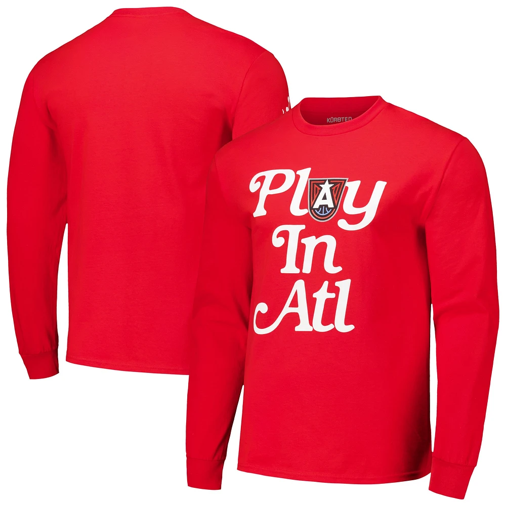 T-shirt unisexe rouge à manches longues Atlanta Dream Play