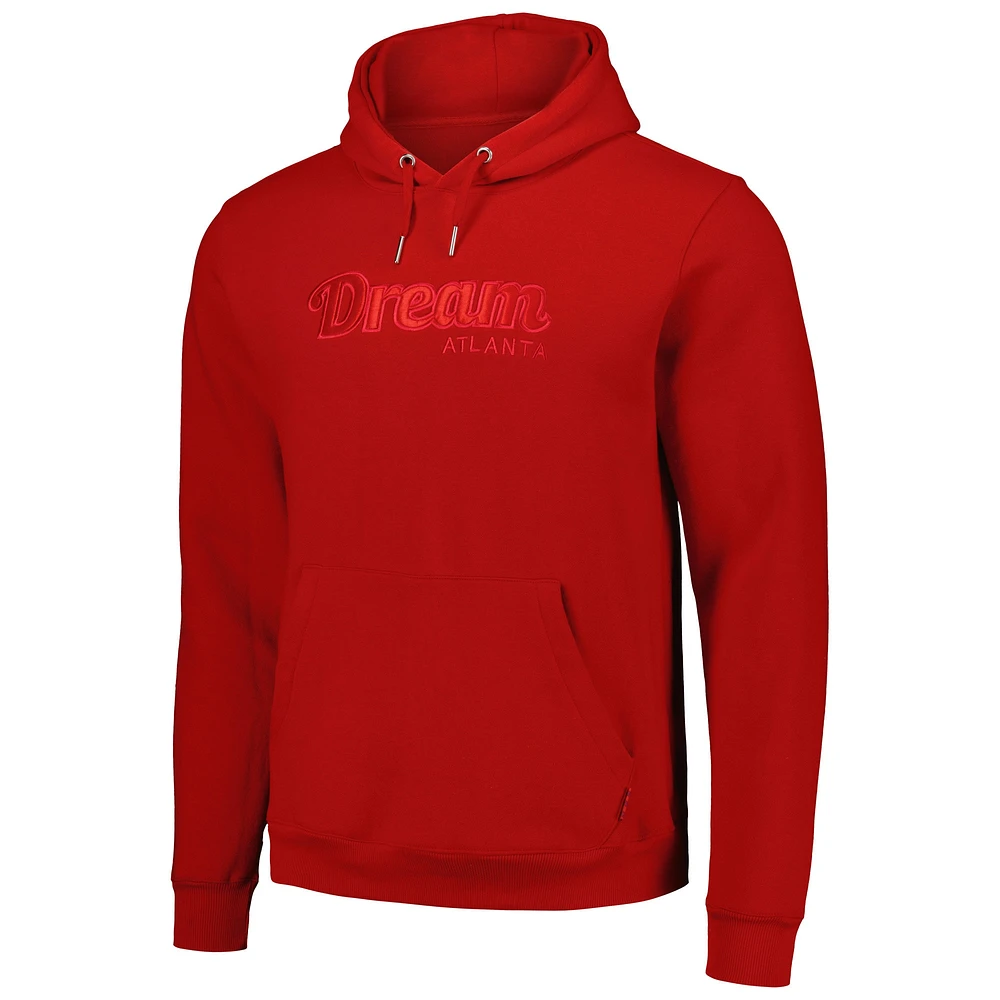 Unisex Red Atlanta Dream Satin Tonal Pullover Hoodie