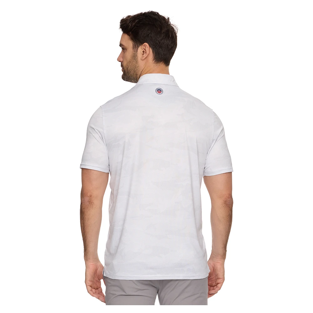 Men's Flag & Anthem  Gray Atlanta Drive GC Destin Camo Polo