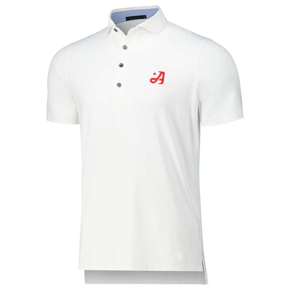 Men's Greyson Clothiers White Atlanta Drive GC Cayuse Performance Polo