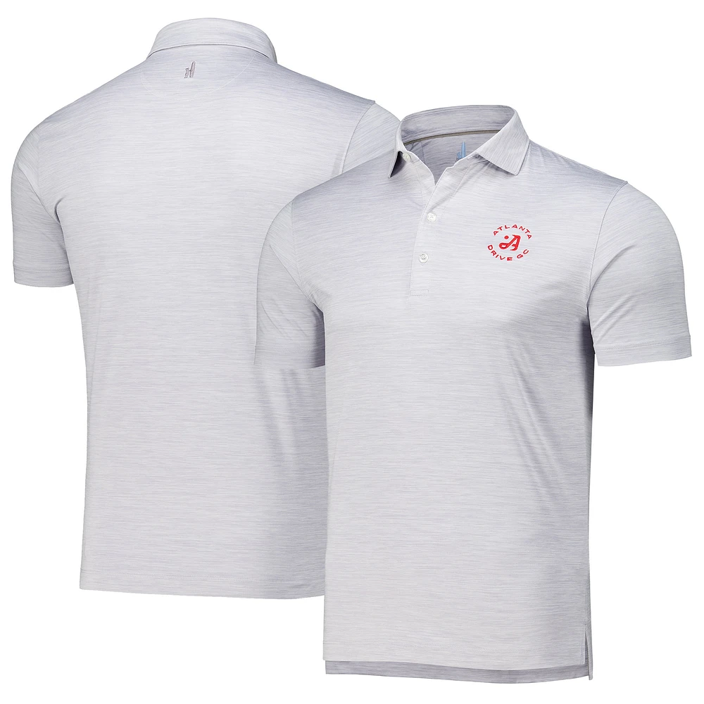 Men's johnnie-O Gray Atlanta Drive GC Huron Solid Featherweight Performance Polo