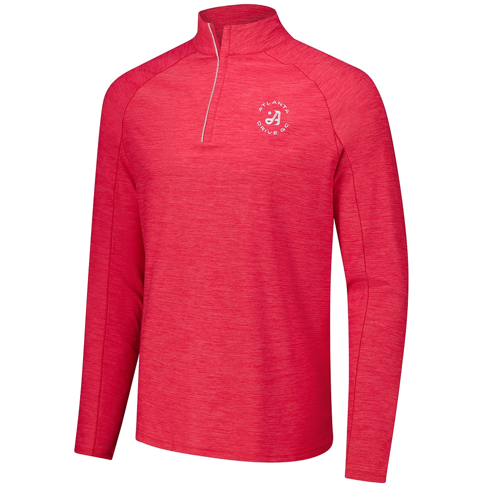 Men's johnnie-O Red Atlanta Drive GC Baird Performance Quarter-Zip Top