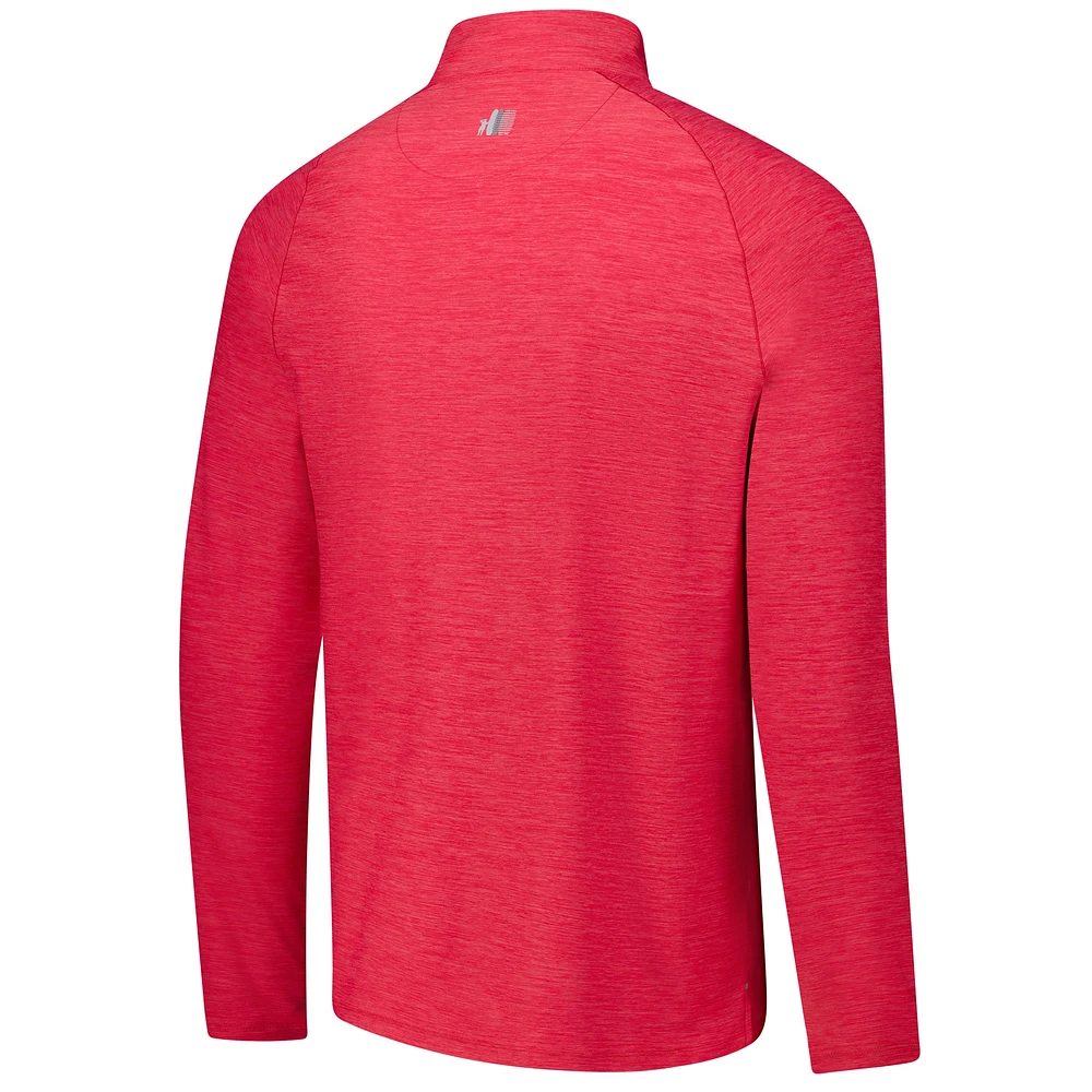 Men's johnnie-O Red Atlanta Drive GC Baird Performance Quarter-Zip Top