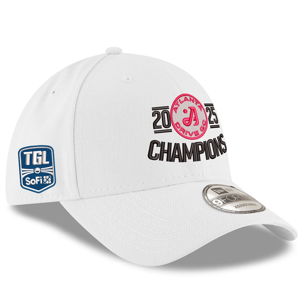 Men's New Era White Atlanta Drive GC 2025 TGL Champions Core 9FORTY Adjustable Hat
