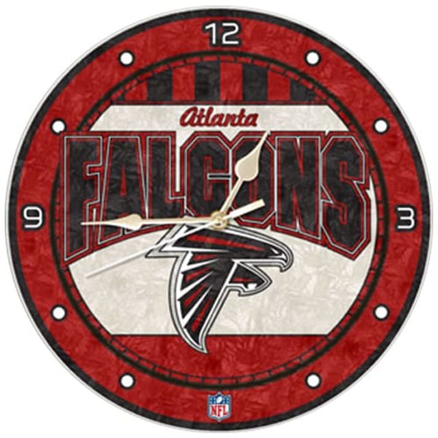 Horloge murale en verre d'art Atlanta Falcons 12''