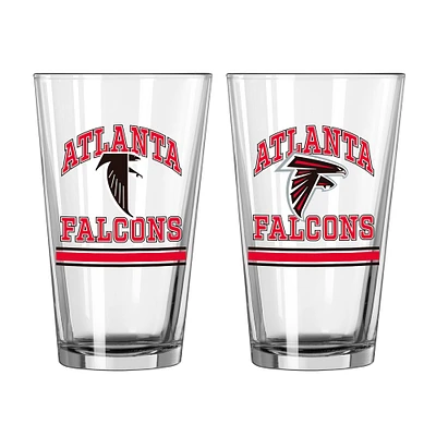 Falcons d'Atlanta 16oz. Verre à pinte, paquet de deux