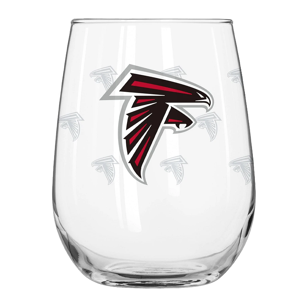 Verre à boisson incurvé avec logo gravé satiné des Falcons d'Atlanta de 16 oz