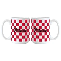 Atlanta Falcons 2-Pack 15oz. Checkered Wordmark Mug Set