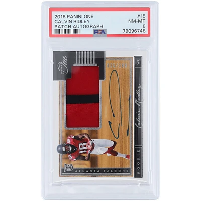 Carte relique authentifiée 8 couleurs Panini One 2018 autographiée Calvin Ridley des Atlanta Falcons #15 #25/199 PSA