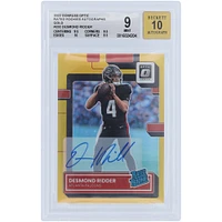 Desmond Ridder Atlanta Falcons Autographed 2022 Panini Donruss Optic Gold Prizm #202 #1/10 BGS Authenticated 9/10 Rookie Card - 9.5,9.5,10,8.5 Subgrades