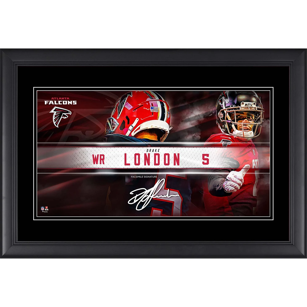 Collage de plaques signalétiques encadrées Drake London Atlanta Falcons 10" x 18"
