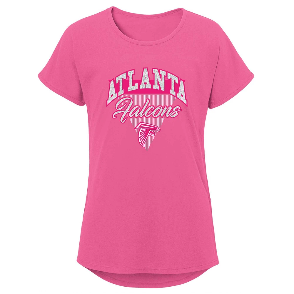 T-shirt rose Atlanta Falcons Playtime Dolman pour jeune fille