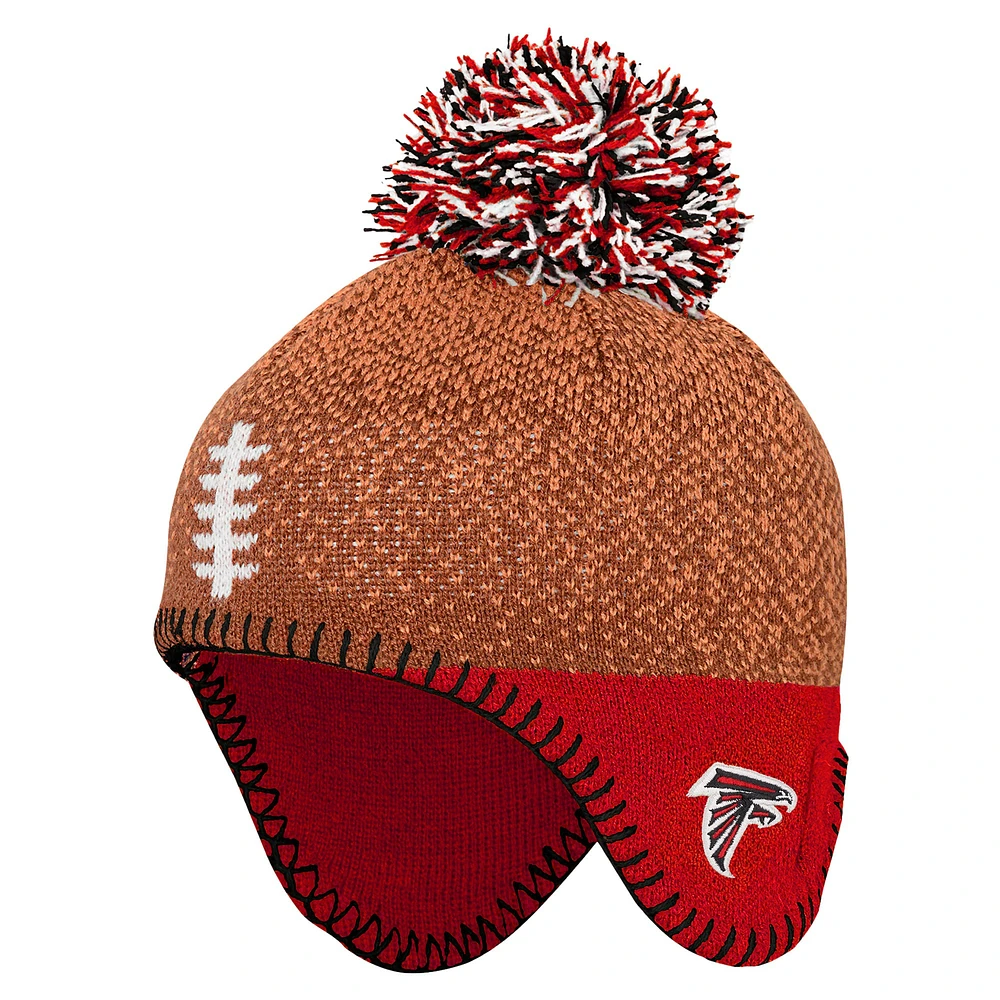 Infant Brown Atlanta Falcons Football Head Knit Hat with Pom