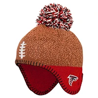 Infant Brown Atlanta Falcons Football Head Knit Hat with Pom